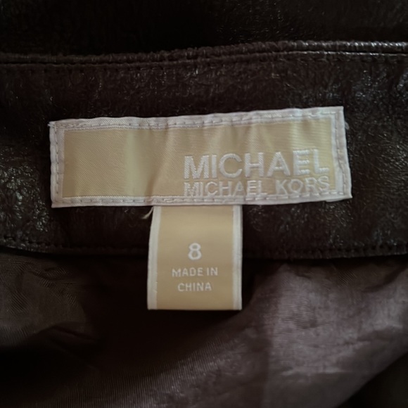 Micheal Kors Suede “Look” Chocolate Brown Skirt Front Buttons Lightweight Lined - Picture 8 of 9